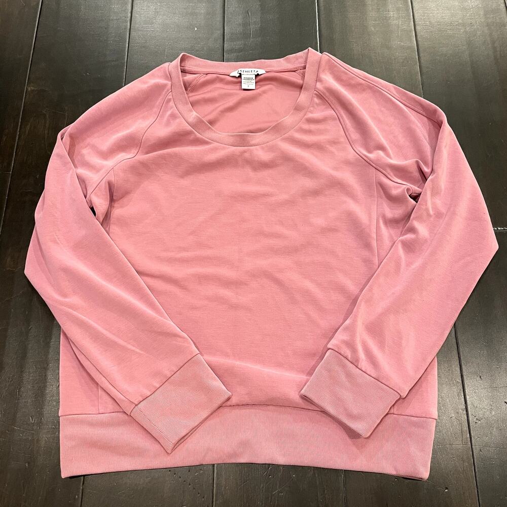 Athleta Seasoft Scoop Neck Pullover Shirt Pink Women's Size S